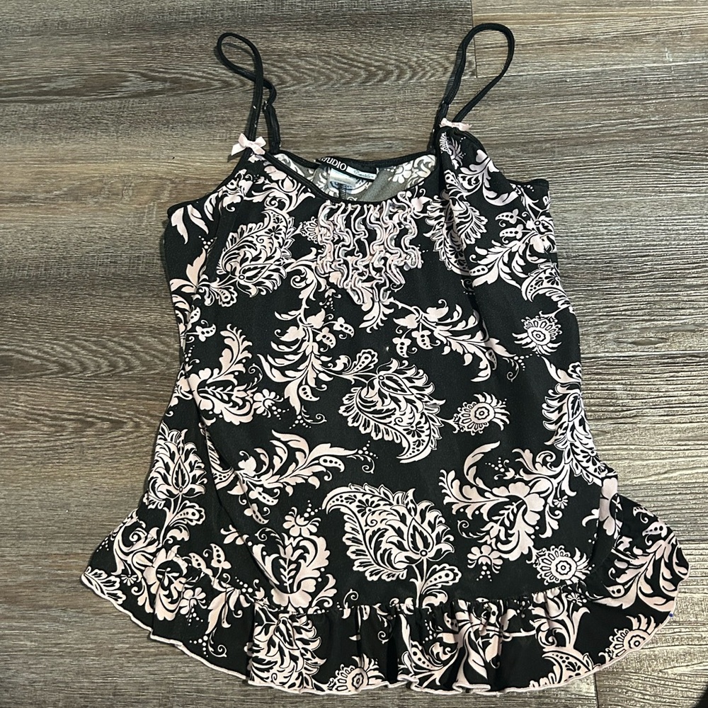 Studio Black and Pink Floral Camisole